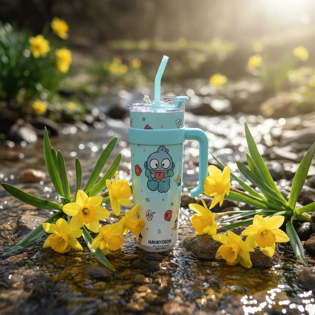1200ml Stainless Steel Anime Insulated Tumbler