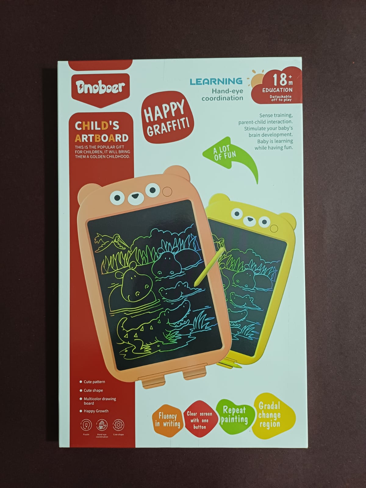 LCD Writing Tablet for Kids - 8.5 Inch Electronic Drawing & Doodle Board, Colorful Erasable Writing Pad, Bear Shape Educational Toy for Toddlers 18m+