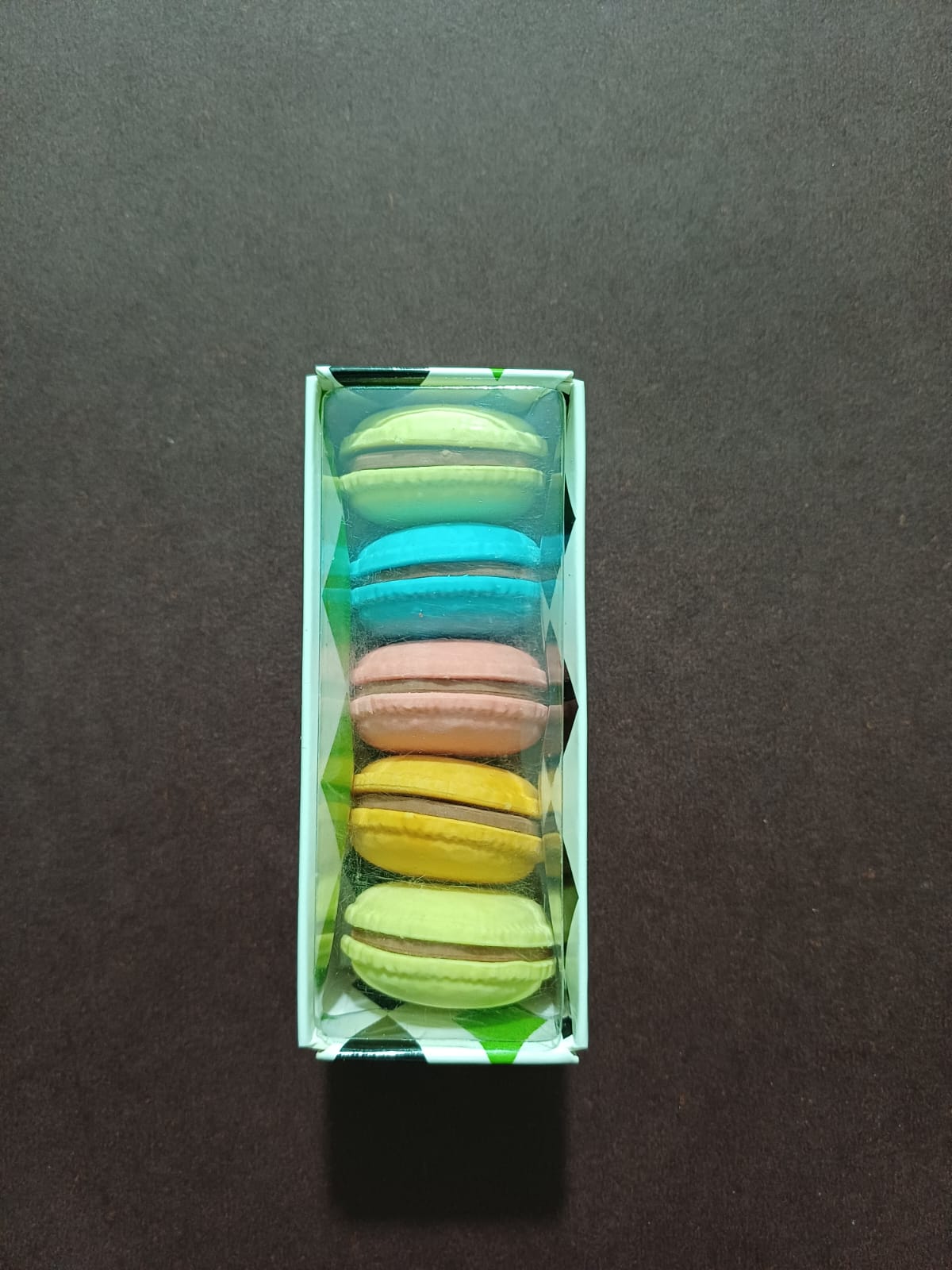 Pastel Macaron Scented Eraser Set – 5 Pcs Realistic Mini Macarons for Stationery Lovers