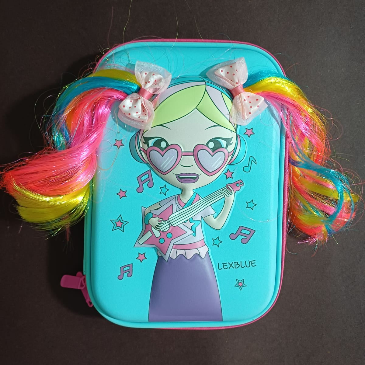 Lexblue Hardtop Singing Girl Rainbow Hair Large Capacity Pencil Case