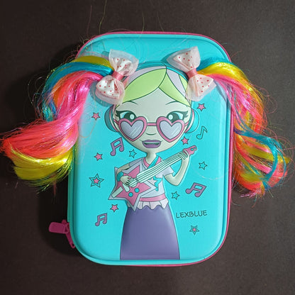 Lexblue Hardtop Singing Girl Rainbow Hair Large Capacity Pencil Case