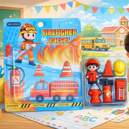 Fire Fighter Eraser Set