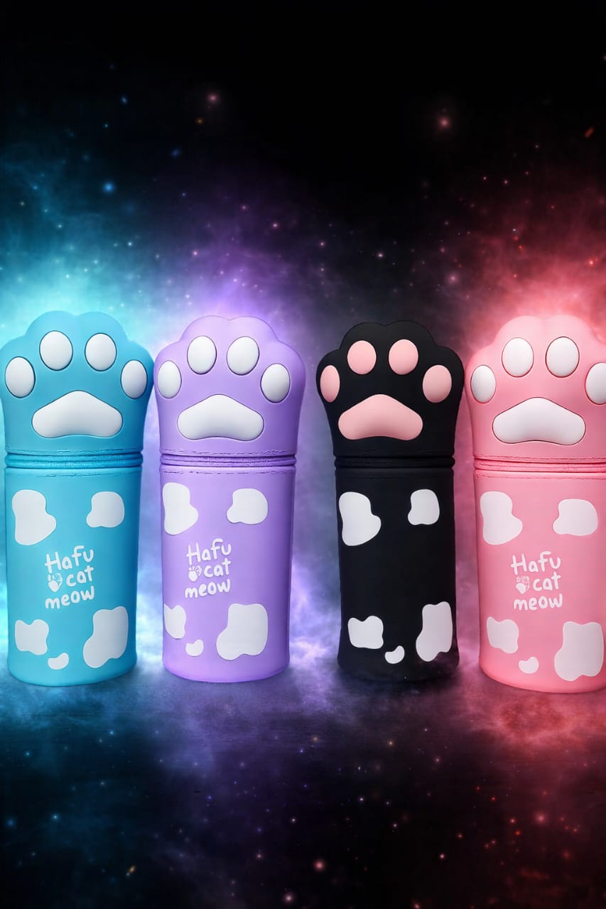 Hafu Cat Paw Silicone Telescopic Pencil Case Holder Bag Stationery