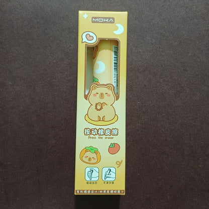 Cute Capybara Retractable Pencil Eraser School Supplies Kids Gift