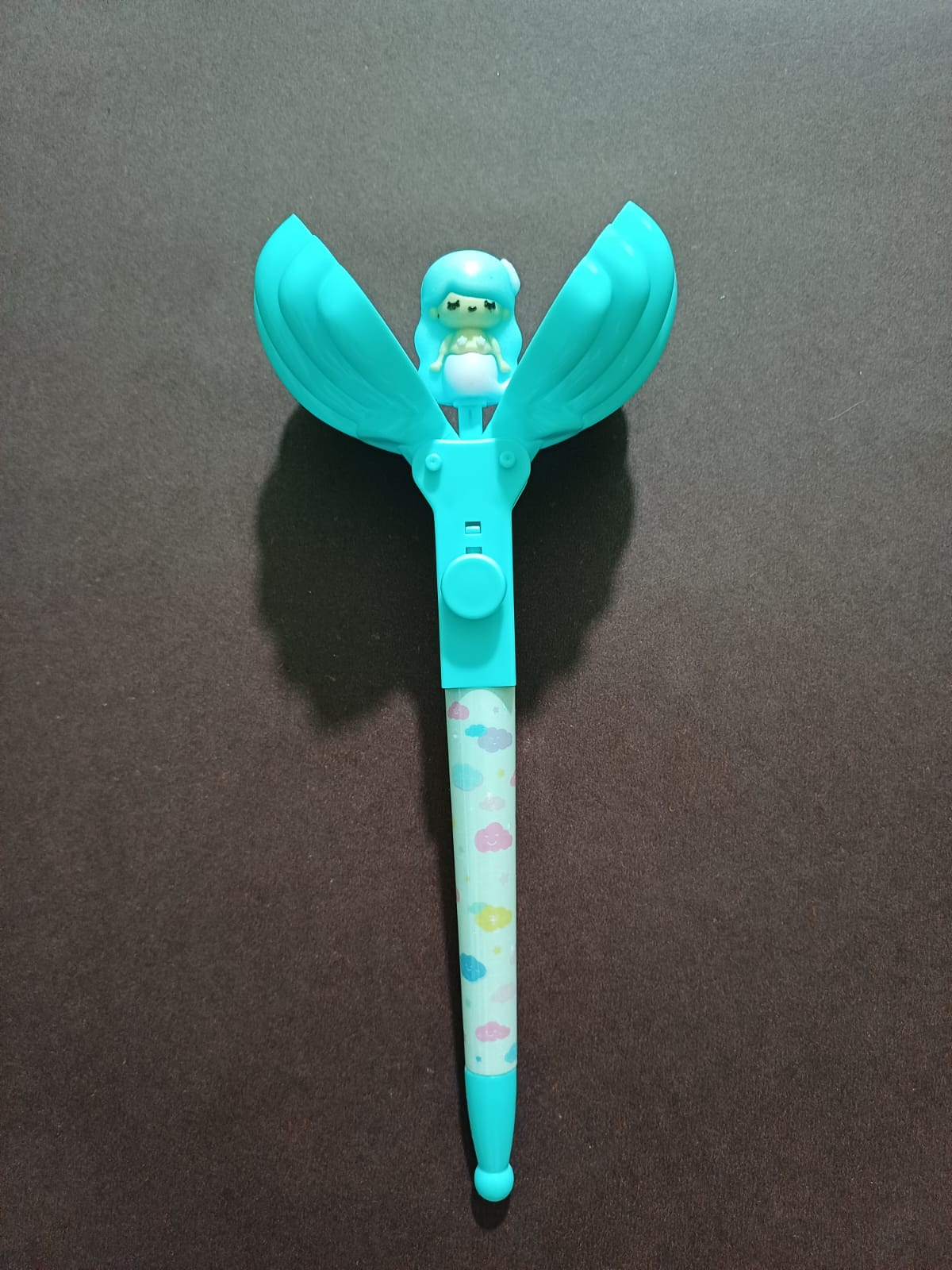 Magical Mermaid Winged Teal Blue Novelty Gel Pen Gift