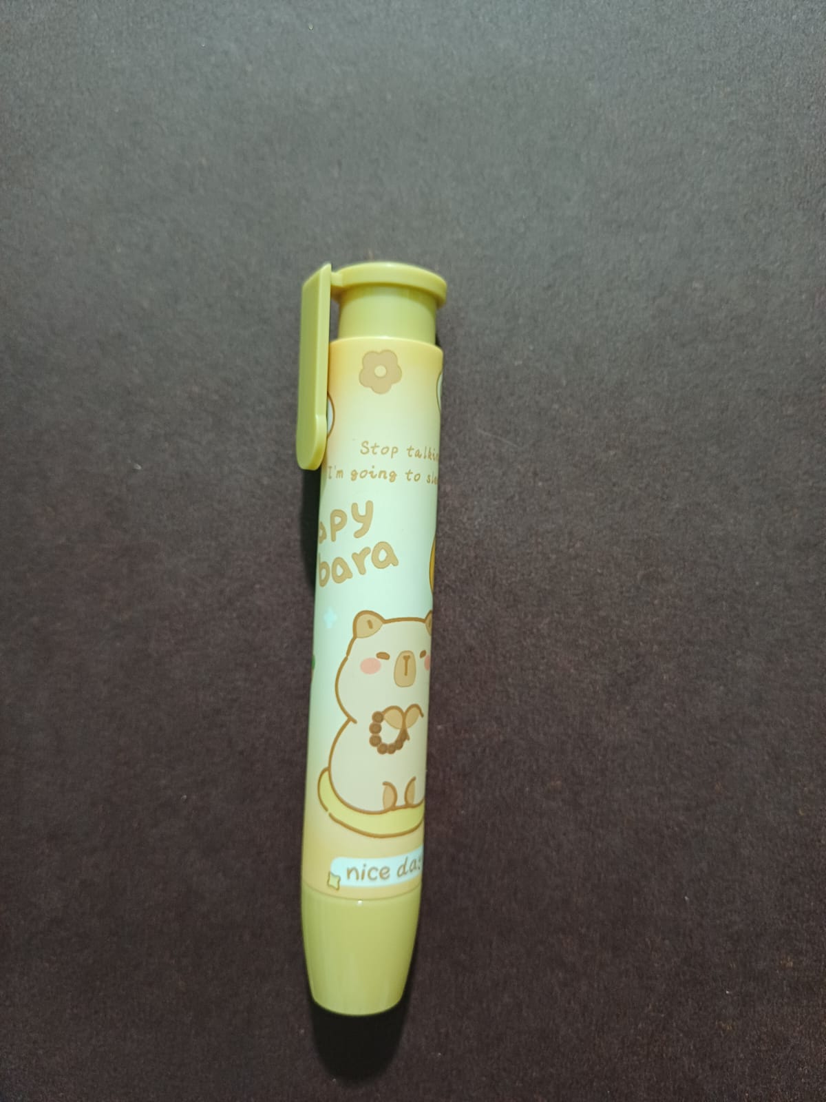 Cute Capybara Retractable Pencil Eraser School Supplies Kids Gift