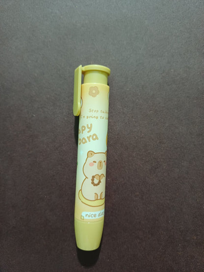 Cute Capybara Retractable Pencil Eraser School Supplies Kids Gift