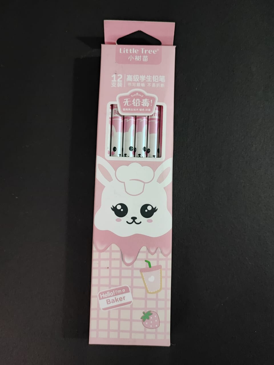 Cute Bunny Cartoon Student Pencils 12 Pack Writing Drawing Gift