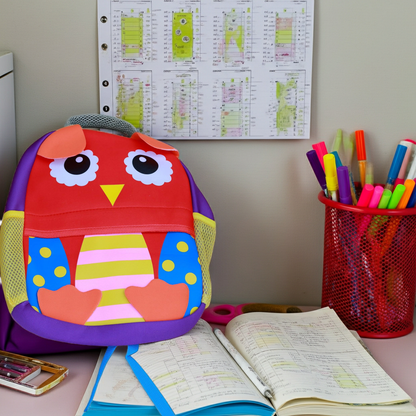 Kids Owl Backpack Cute Neoprene Toddler School Bag for Boys & Girls