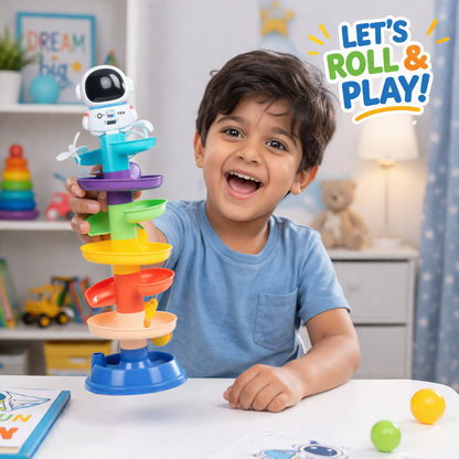 Colorful Stacking Bath Toy Water Run Astronaut Figure Fun Time