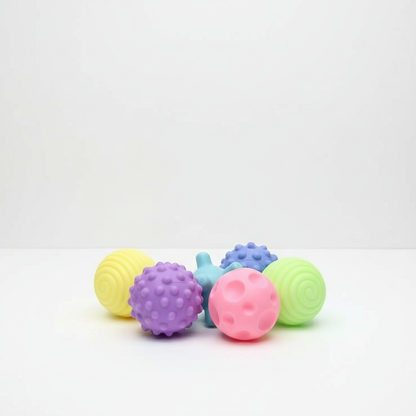 Colorful Baby Sensory Balls and Teether Set 6-Piece Soft