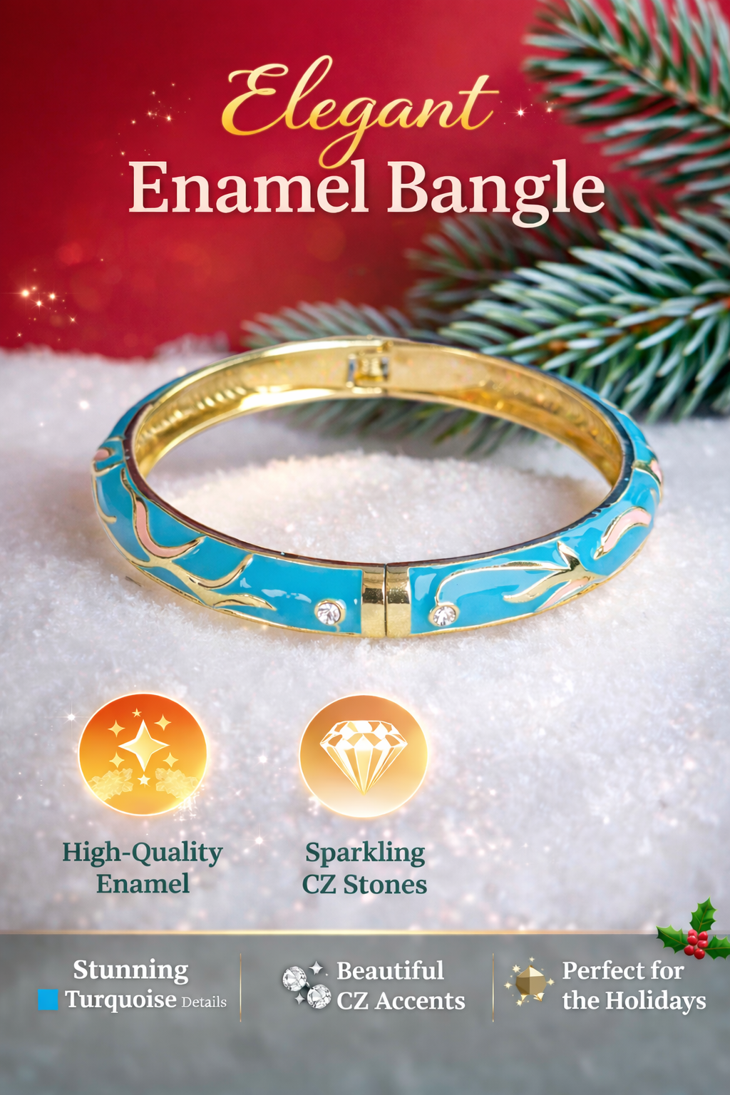 Bright Blue Pink Enamel Bangle Hinge Bracelet