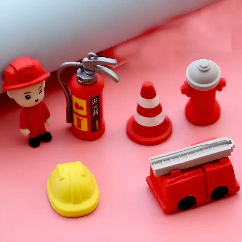 Fire Fighter Eraser Set