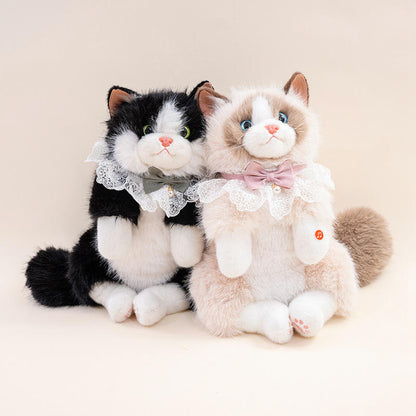 Ragdoll Cat Shaped Plush Travel Backpack  Cute 3D Aesthetic Daypack (4 Color)