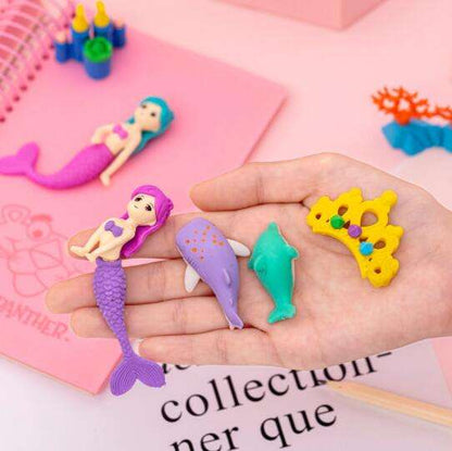 Mermaid Coral Ocean World Eraser Set Student Rubber