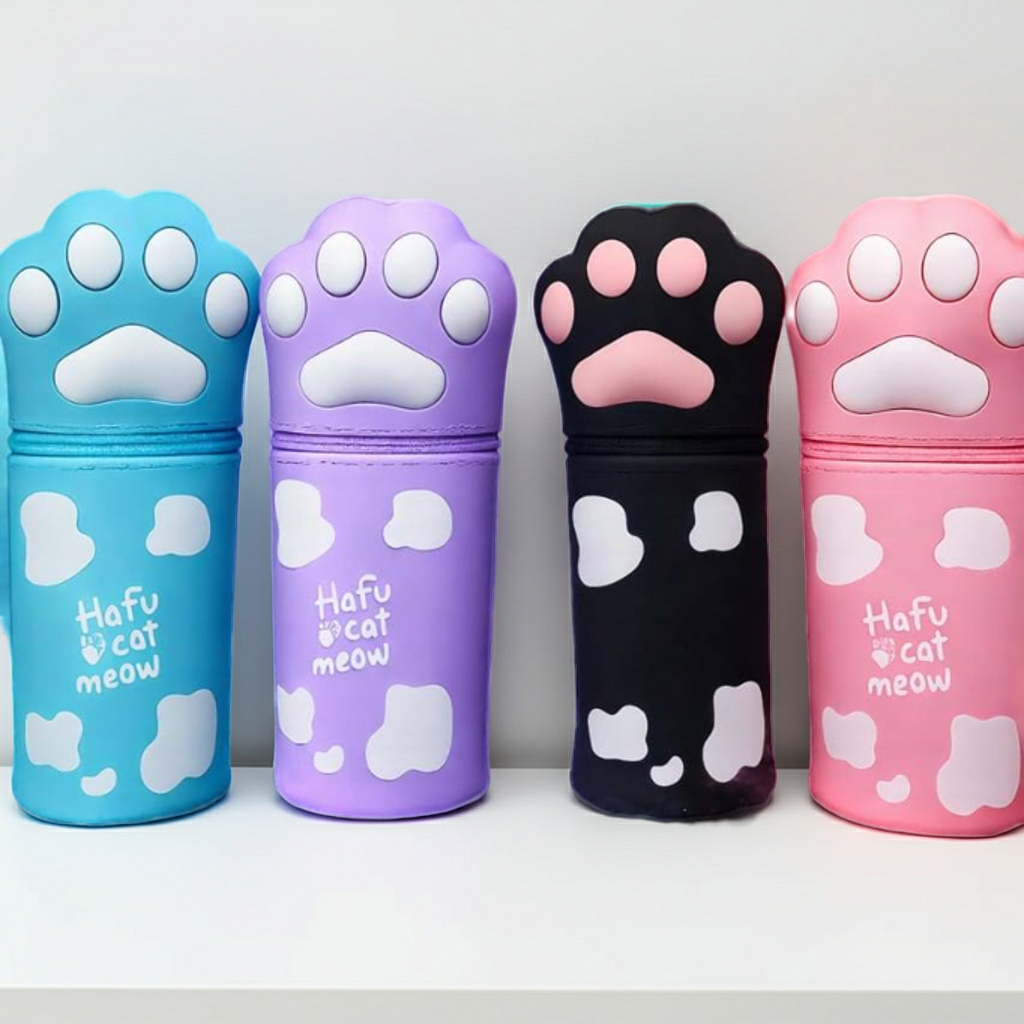 Hafu Cat Paw Silicone Telescopic Pencil Case Holder Bag Stationery
