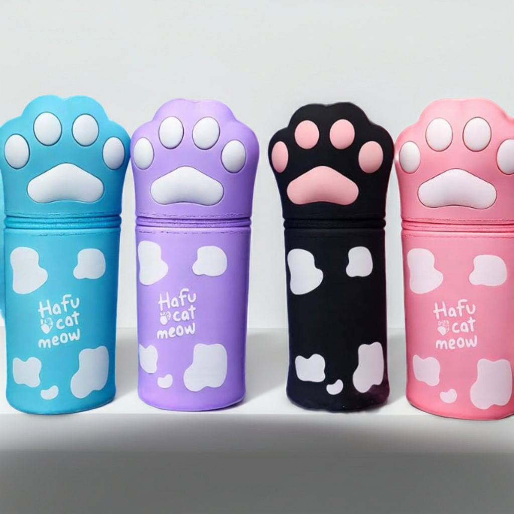 Hafu Cat Paw Silicone Telescopic Pencil Case Holder Bag Stationery