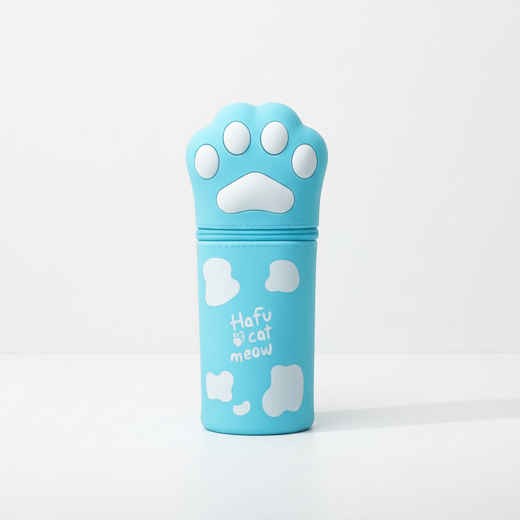 Hafu Cat Paw Silicone Telescopic Pencil Case Holder Bag Stationery
