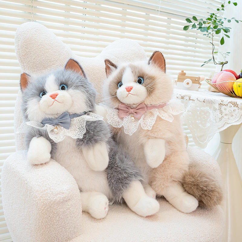 Ragdoll Cat Shaped Plush Travel Backpack  Cute 3D Aesthetic Daypack (4 Color)