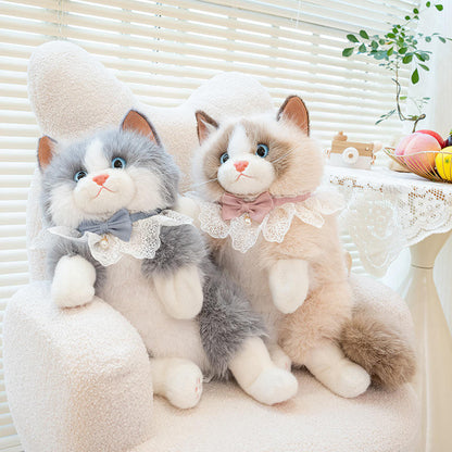 Ragdoll Cat Shaped Plush Travel Backpack  Cute 3D Aesthetic Daypack (4 Color)