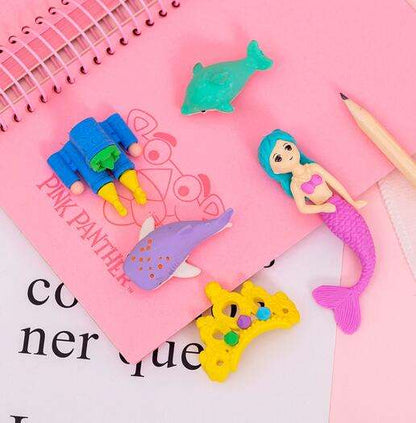 Mermaid Coral Ocean World Eraser Set Student Rubber