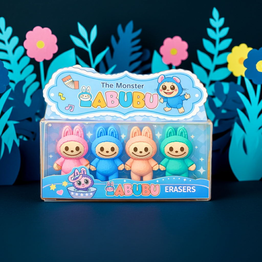 Labubu The Monster erasers