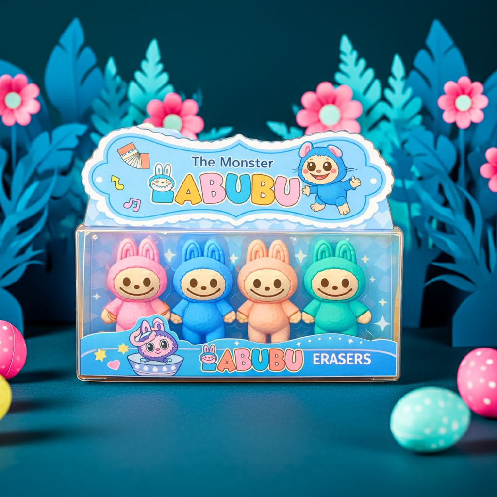 Labubu The Monster erasers