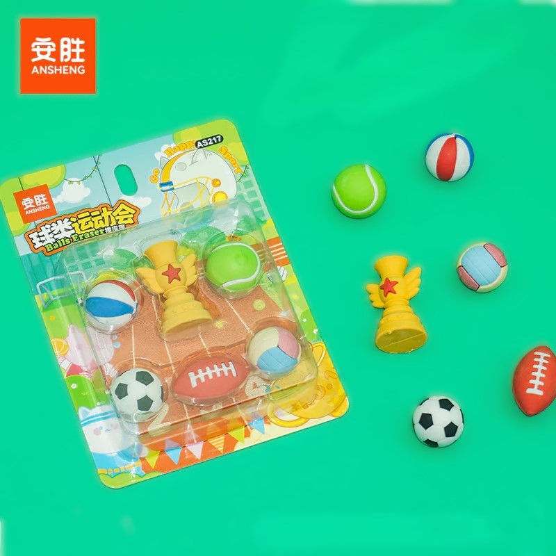 Sports Ball Eraser Set