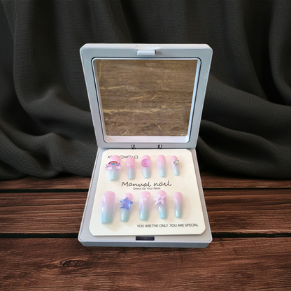 Pink Sparkle French Tip Press-On Nails
