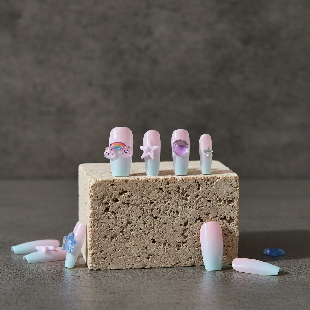 Pink Sparkle French Tip Press-On Nails
