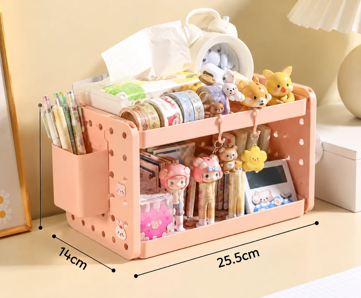 Pink 2-Tier Rack (1 holder + 3 hooks + 1 sticker)