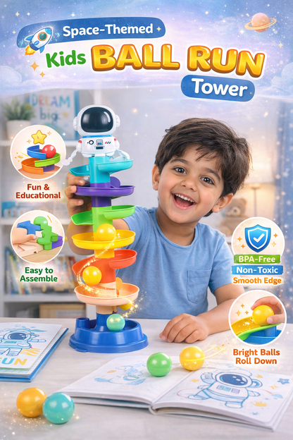Colorful Stacking Bath Toy Water Run Astronaut Figure Fun Time