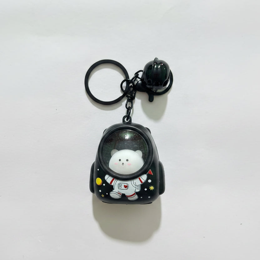 Luminous Capybara Space Capsule Keychain - Glow-in-the-Dark Cartoon Capibala Keyring for Backpacks & Gifts