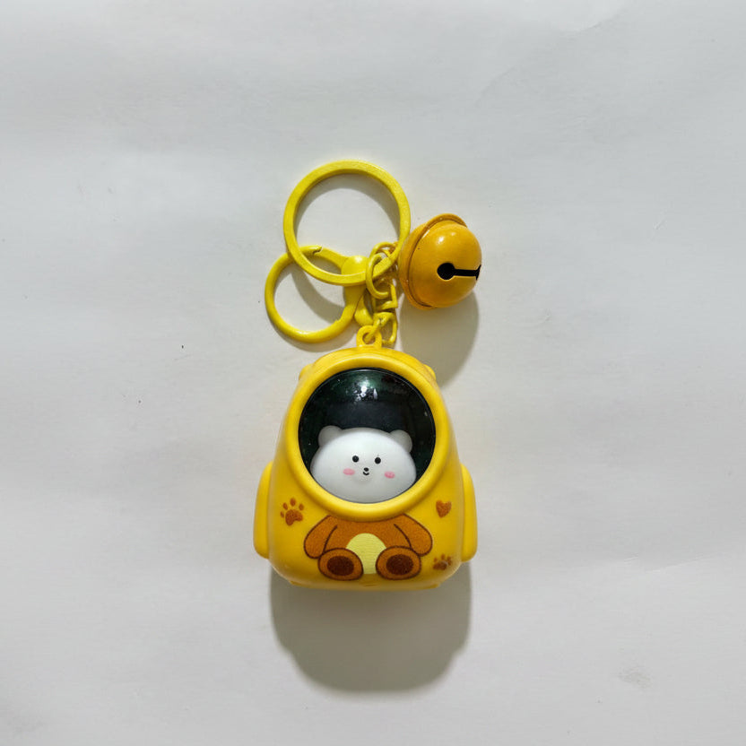Luminous Capybara Space Capsule Keychain - Glow-in-the-Dark Cartoon Capibala Keyring for Backpacks & Gifts