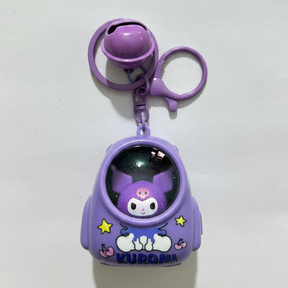Luminous Capybara Space Capsule Keychain - Glow-in-the-Dark Cartoon Capibala Keyring for Backpacks & Gifts