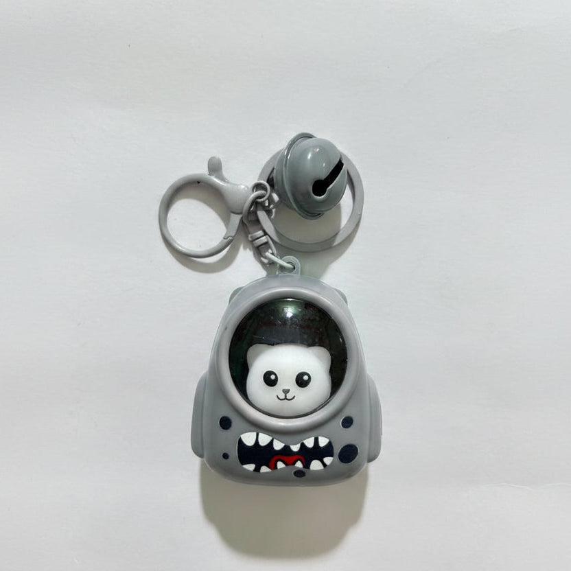 Luminous Capybara Space Capsule Keychain - Glow-in-the-Dark Cartoon Capibala Keyring for Backpacks & Gifts