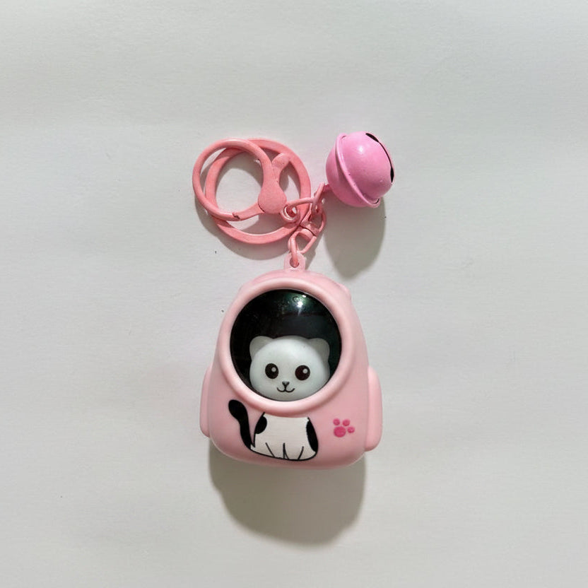 Luminous Capybara Space Capsule Keychain - Glow-in-the-Dark Cartoon Capibala Keyring for Backpacks & Gifts