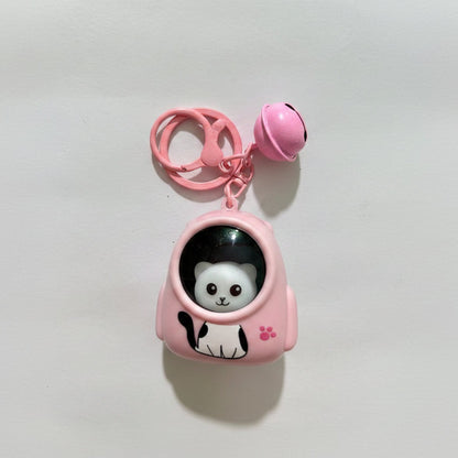Luminous Capybara Space Capsule Keychain - Glow-in-the-Dark Cartoon Capibala Keyring for Backpacks & Gifts