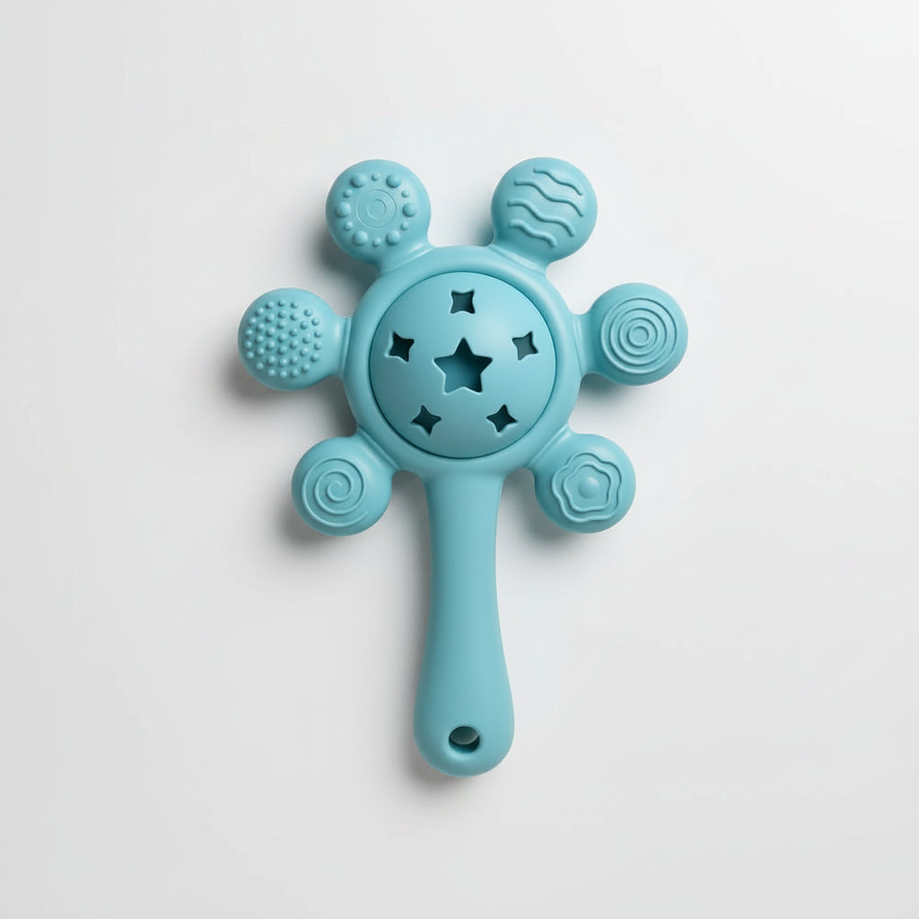 Baby Silicone Teether Rattle Toy
