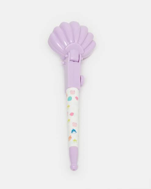 Novelty ballpoint pen shaped like a clam shell