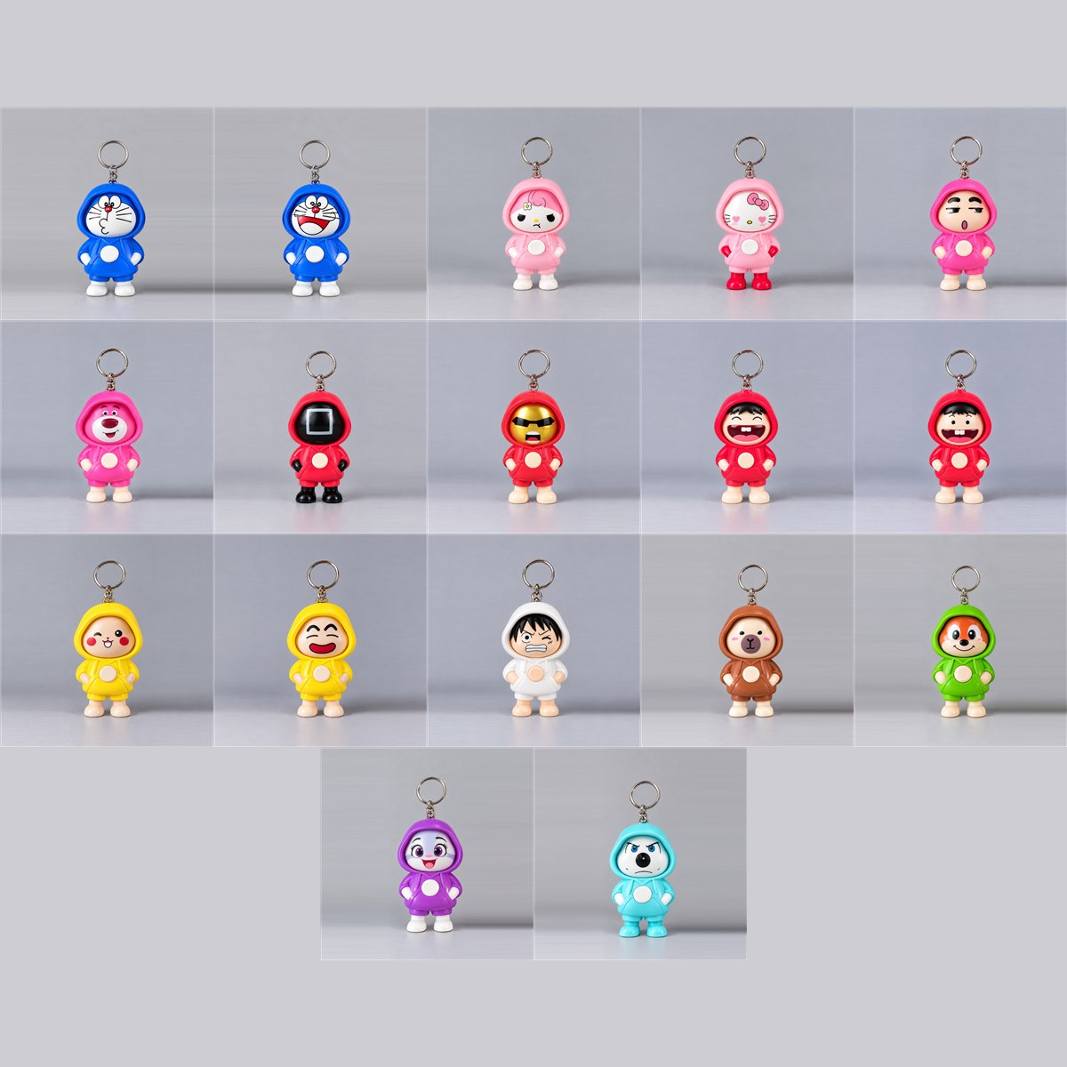 Cute Hoodie Character Keychain - Kawaii Cartoon Figure Keyring for Bags, Keys & Gifts