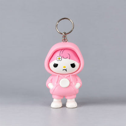 Cute Hoodie Character Keychain - Kawaii Cartoon Figure Keyring for Bags, Keys & Gifts