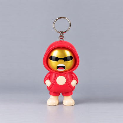 Cute Hoodie Character Keychain - Kawaii Cartoon Figure Keyring for Bags, Keys & Gifts