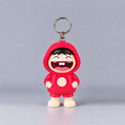 Cute Hoodie Character Keychain - Kawaii Cartoon Figure Keyring for Bags, Keys & Gifts