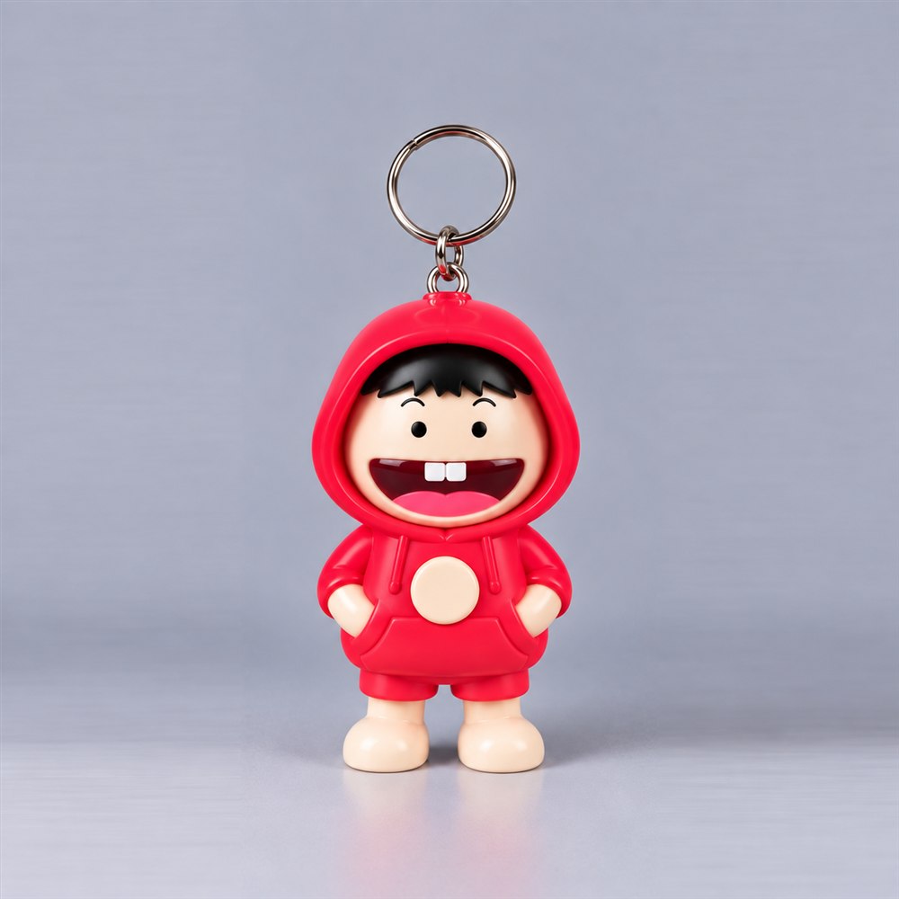 Cute Hoodie Character Keychain - Kawaii Cartoon Figure Keyring for Bags, Keys & Gifts