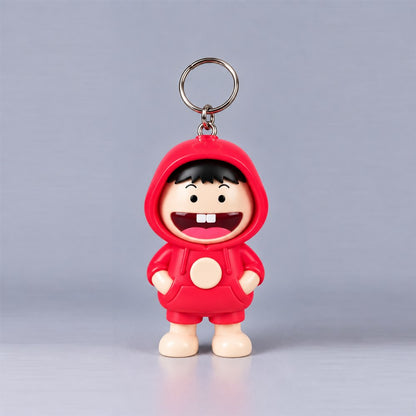 Cute Hoodie Character Keychain - Kawaii Cartoon Figure Keyring for Bags, Keys & Gifts