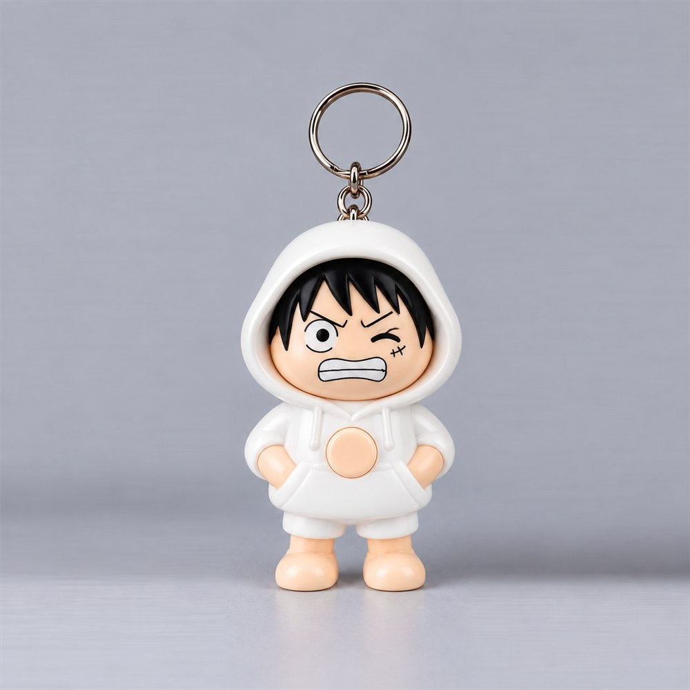 Cute Hoodie Character Keychain - Kawaii Cartoon Figure Keyring for Bags, Keys & Gifts