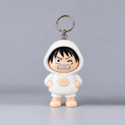 Cute Hoodie Character Keychain - Kawaii Cartoon Figure Keyring for Bags, Keys & Gifts