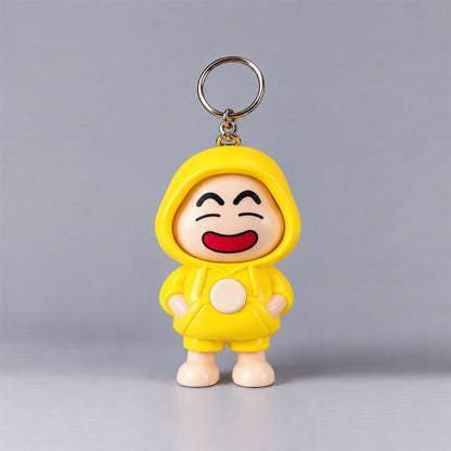 Cute Hoodie Character Keychain - Kawaii Cartoon Figure Keyring for Bags, Keys & Gifts
