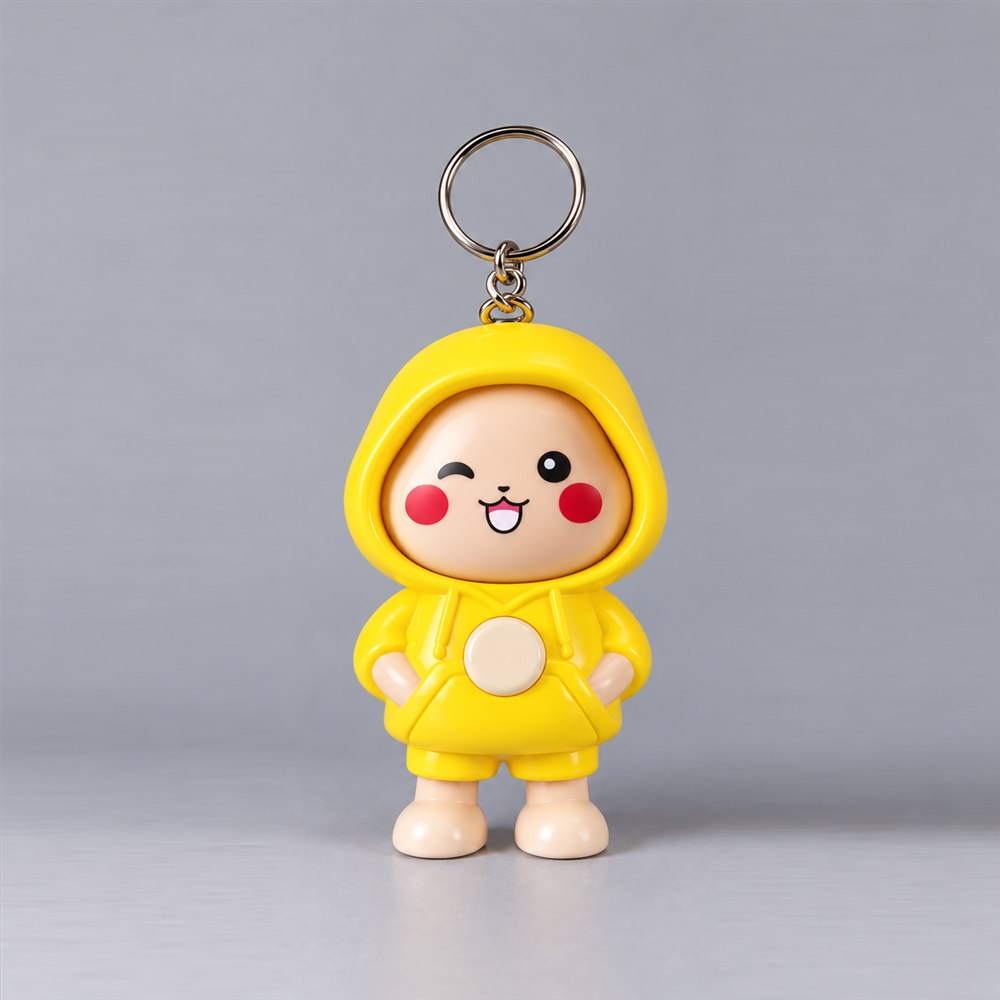Cute Hoodie Character Keychain - Kawaii Cartoon Figure Keyring for Bags, Keys & Gifts